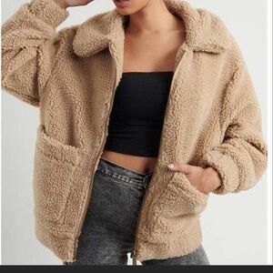 Hollister Cozy Tan Sherpa Jacket